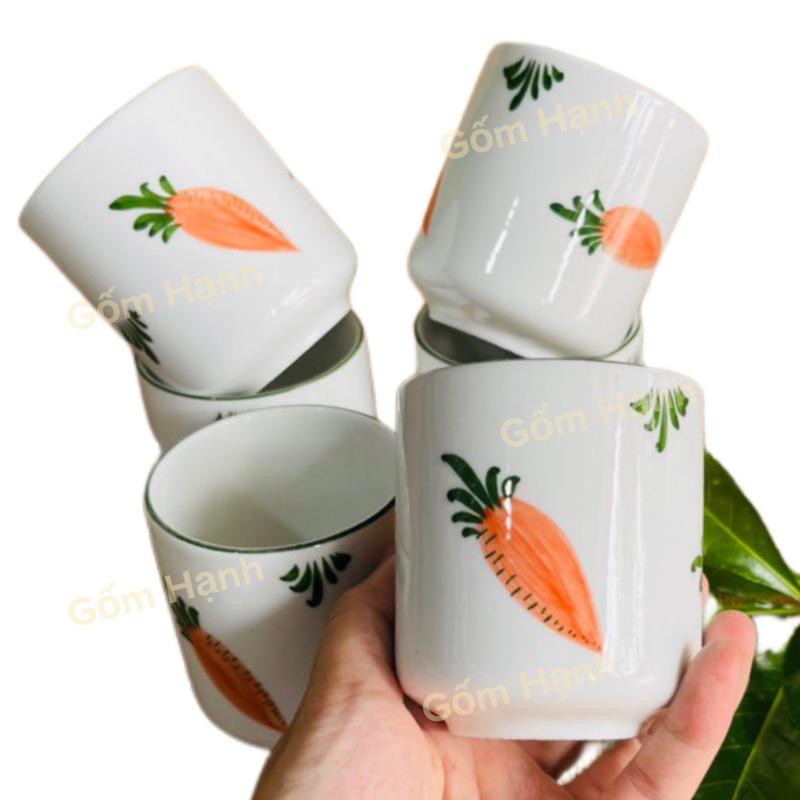 Cốc ly gốm sứ uống nước - Ly sứ kute uống cafe hoạ tiết đẹp dễ thương dung tích 200ml - Gốm Hạnh Bát tràng