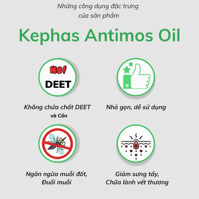 Tinh dầu lăn đuổi muỗi KePha Antimos Oil - Lăn đuổi muỗi cho bé an toàn. Đuổi muỗi, làm lành vết sưng tấy nhanh, hiệu quả