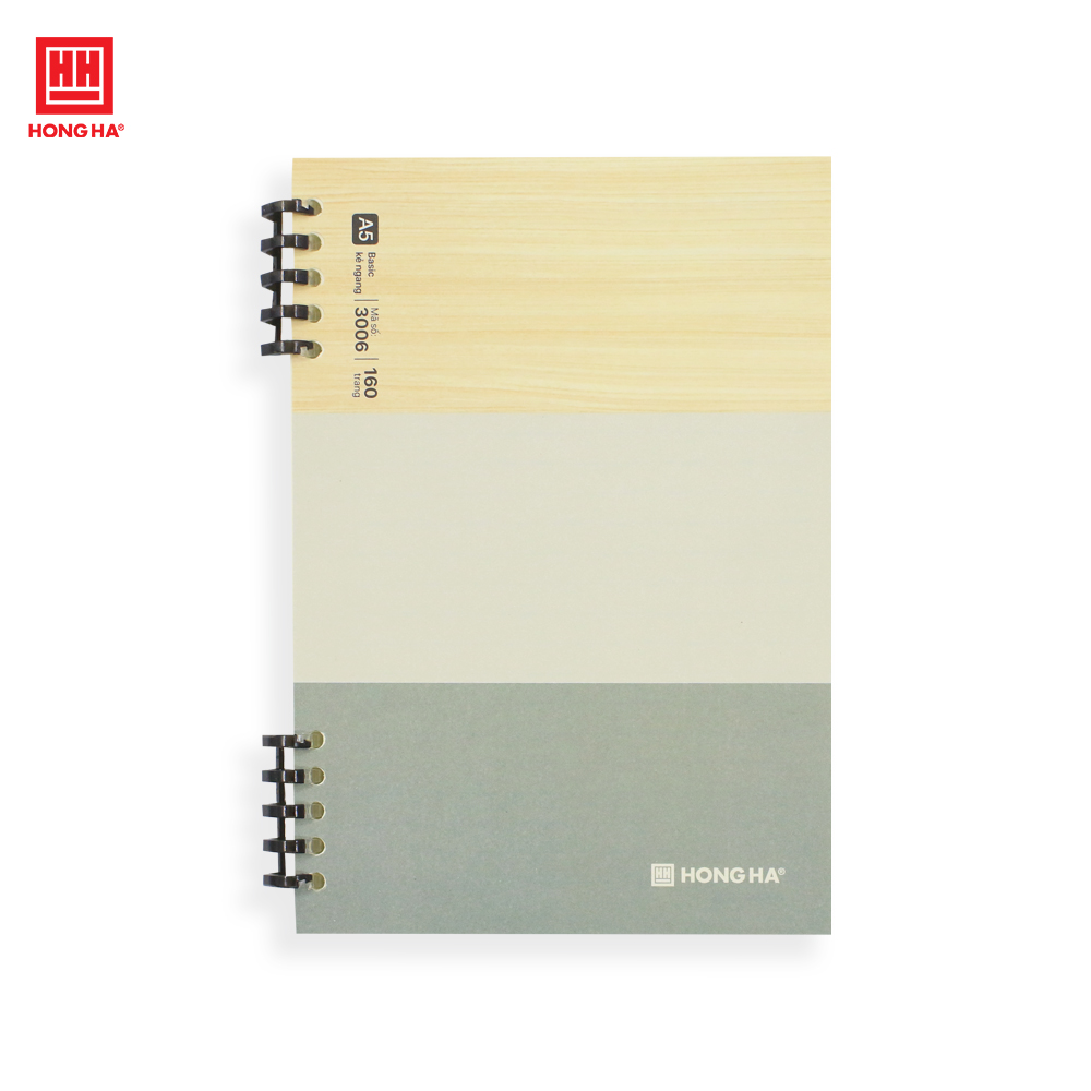 Sổ lò xo A5 Hồng Hà, sổ còng nhựa Basic 160 trang định lượng 80gsm - 3006