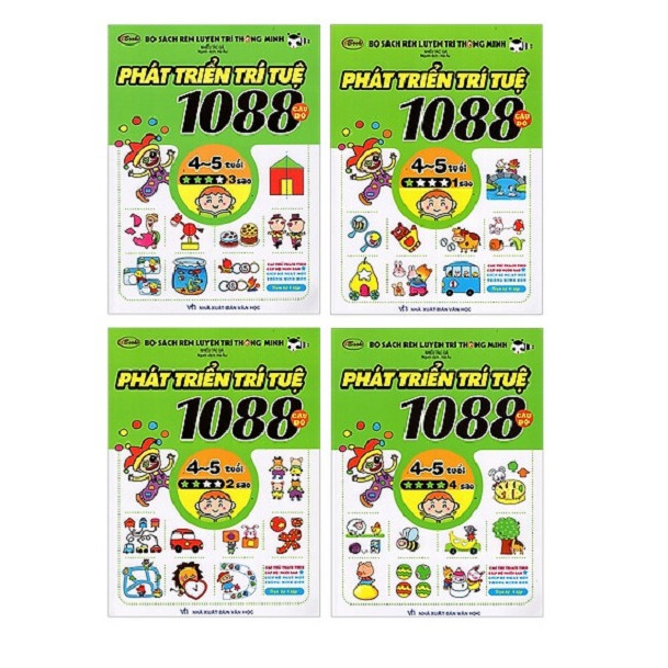 Combo Bộ Sách Rèn Luyện Trí Thông Minh - Phát Triển Trí Tuệ 1088 Câu Đố - Dành Cho Trẻ Từ 4 Đến 5 Tuổi