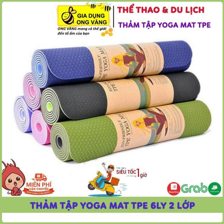 Thảm Tập Yoga, Tập Gym, Tập Thể Dục Tại Nhà TPE Đài Loan Cao Cấp, Chống Trơn Trượt, Êm Ái Khi Sử Dụng