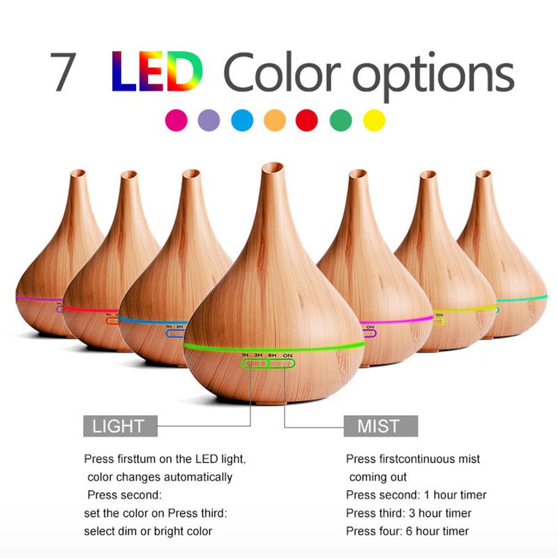 400Ml Điều Khiển Từ Xa Không Khí Thơm Siêu Âm Thanh Máy Phun Sương Tạo Độ Ẩm Màu Đèn LED Điện Bộ Tinh Dầu Thông Thơm Khuếch Tán Cho Gia Đình