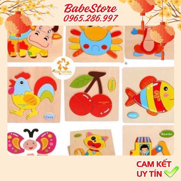 Combo 20 Tranh Ghép Bằng Gỗ 2D và 3D Hình Con Vật Và Phương Tiện Giao Thông