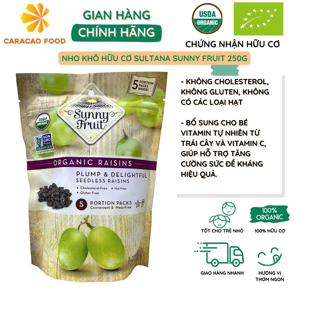 Nho khô hữu cơ Sultana Sunny Fruit 250g, Trái cây khô hữu cơ, Thực phẩm tốt cho sức khỏe