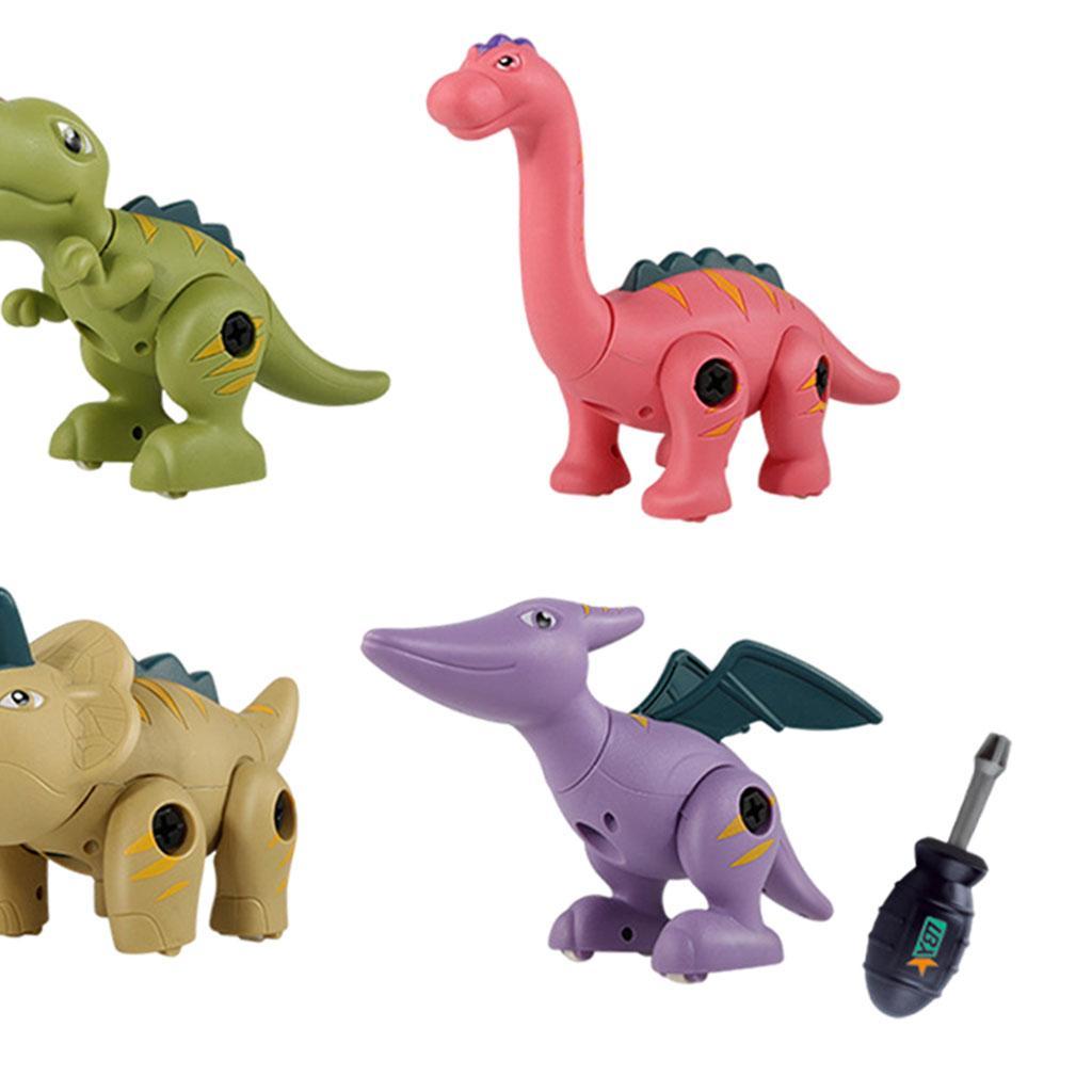 Detachable  Dinosaur Toys with Screwdriver for Girls 5 PCS