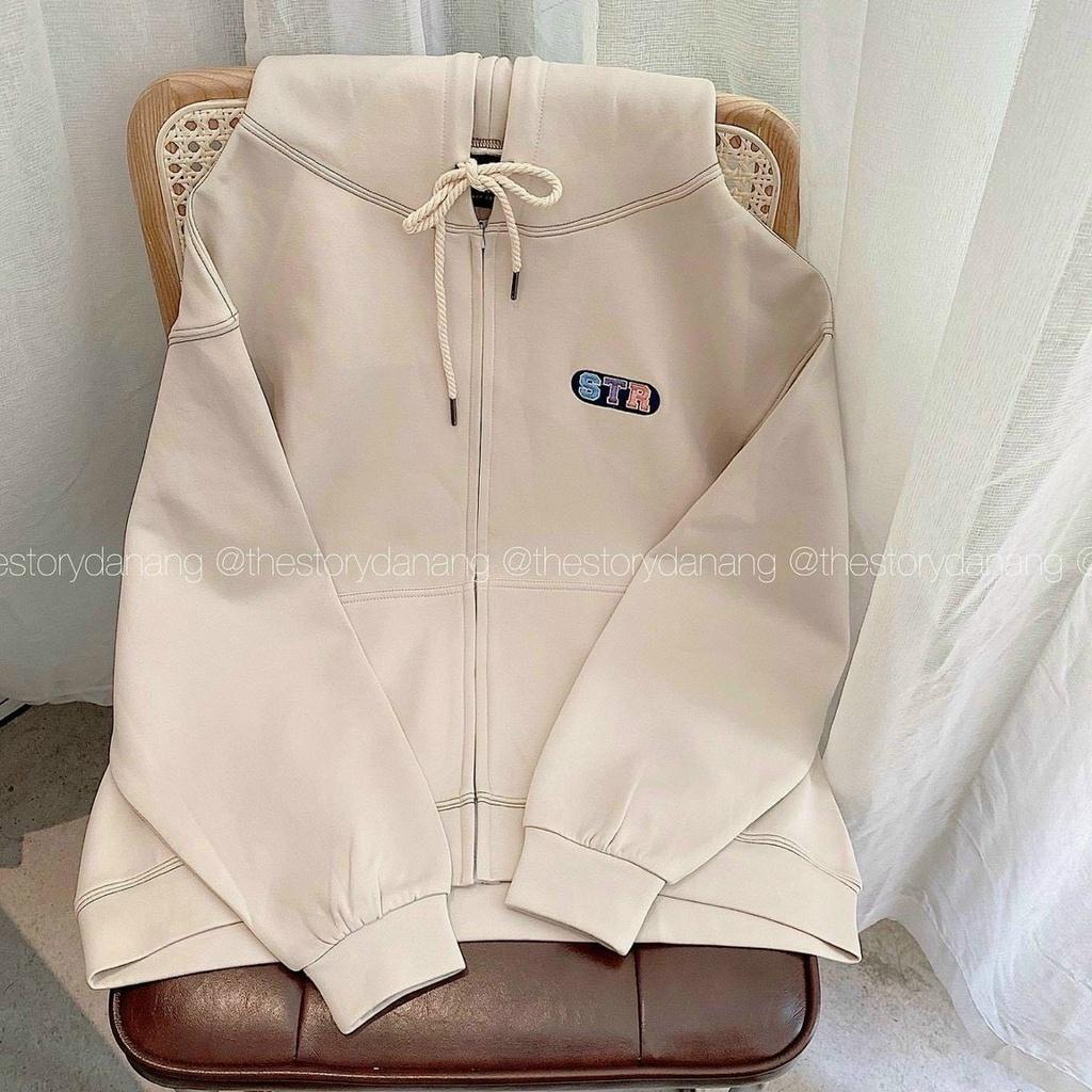 Áo Khoác Hoodie Kiểu Zip Kéo Logo Thêu Chữ STR Có Nón Rộng Chất thun Nỉ Mềm Thời Trang Hot Trend Mới
