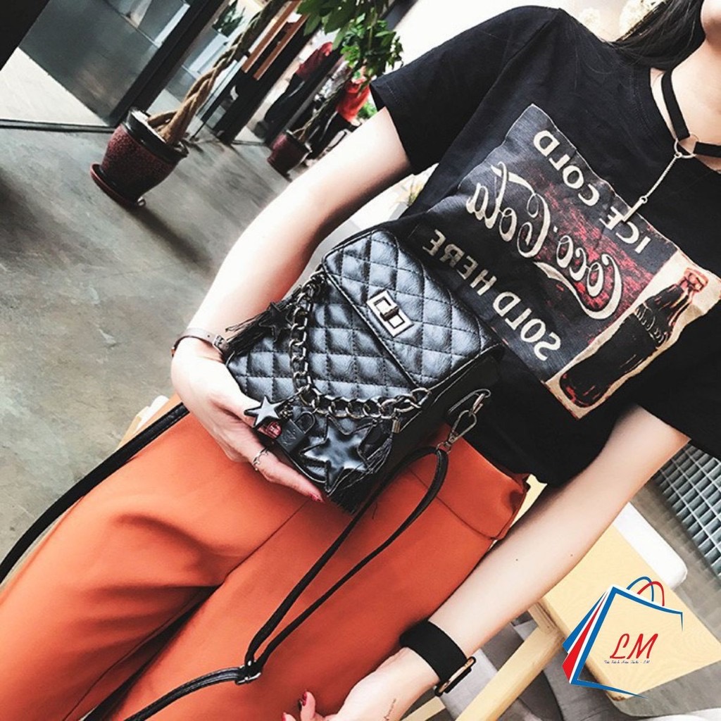 Túi Đeo Vai Chéo Trần Trám Vuông