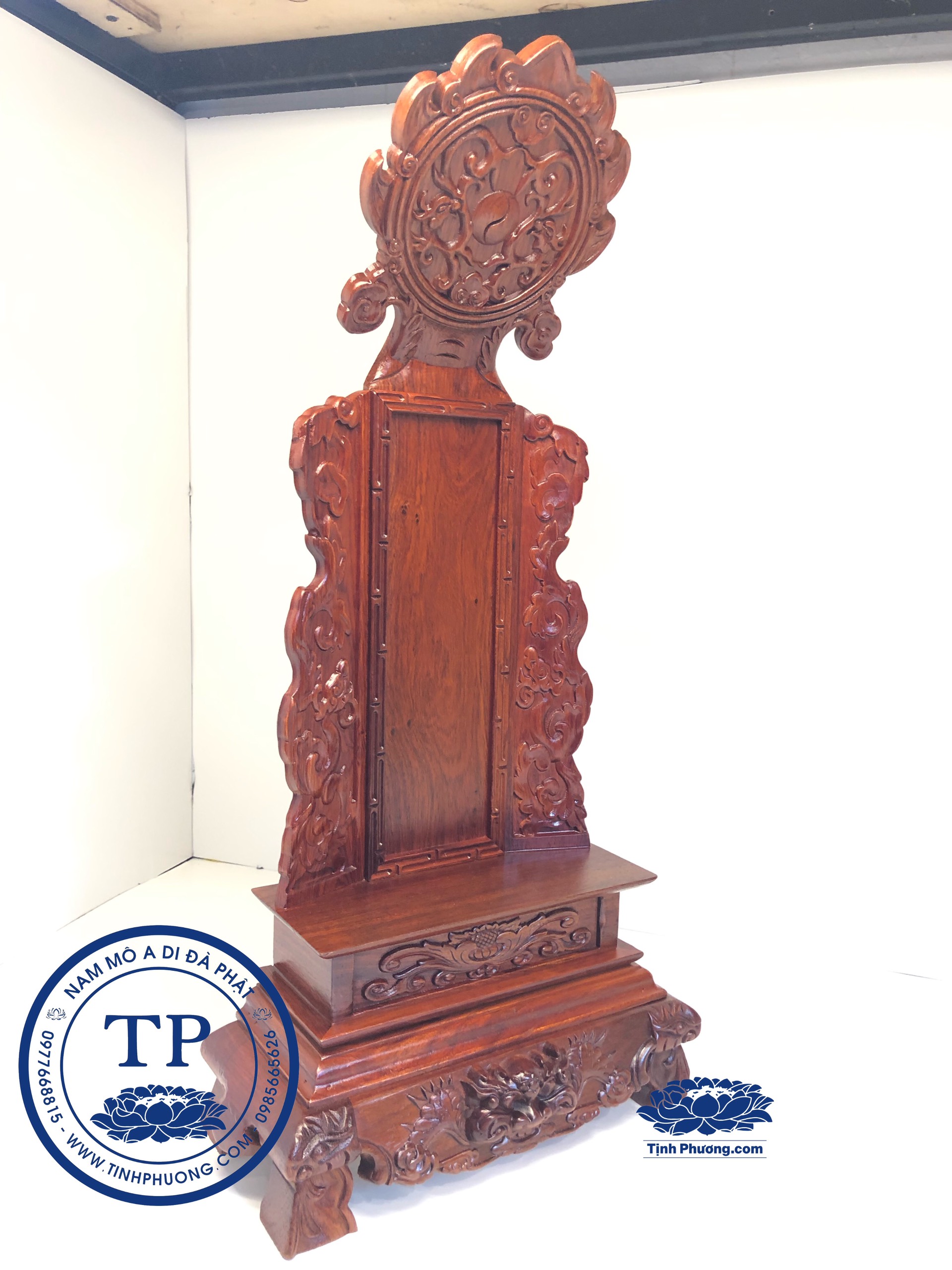 BÀI VỊ THỜ BẰNG GỖ HƯƠNG ĐƯỜNG NÉT TINH XẢO KH16764