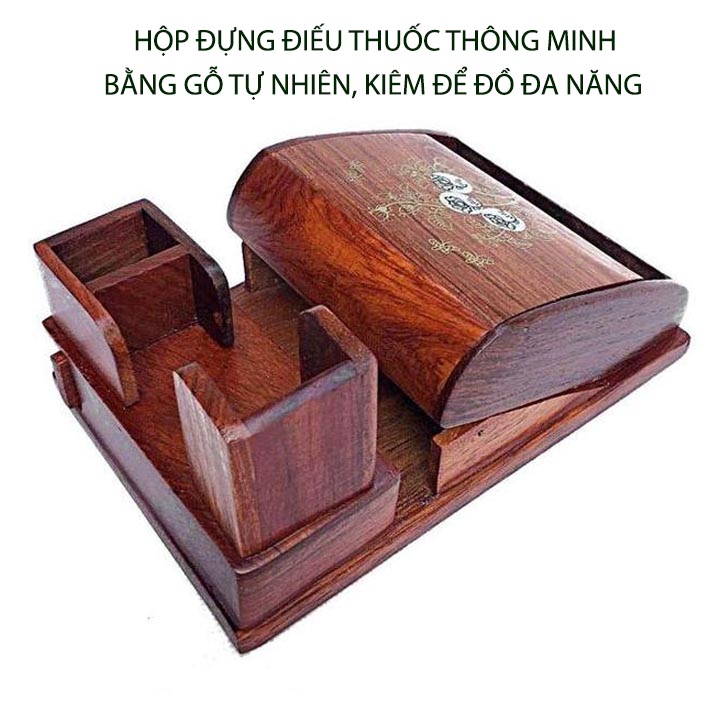 Hộp để đồ bằng gỗ tự nhiên, thông minh, độc đáo