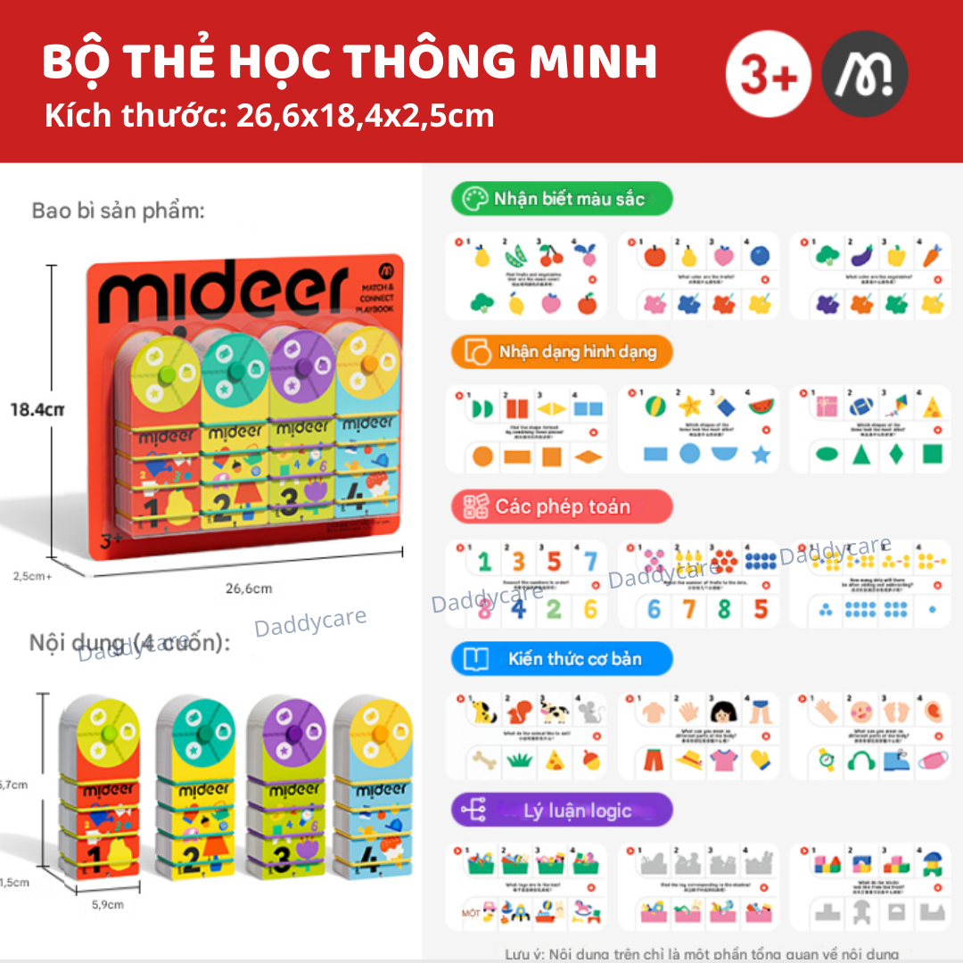 Bộ thẻ học thông minh cho bé Mideer Match &amp; Connect Play Book
