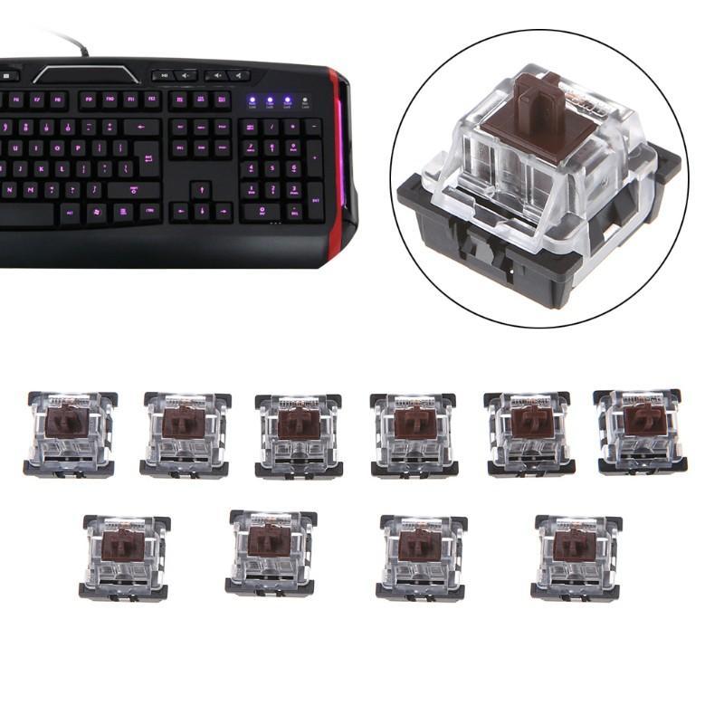 Bộ 10 Nắp Đậy Phím Cơ 3 Chân Màu Nâu Cho Bàn Phím Cherry Mx