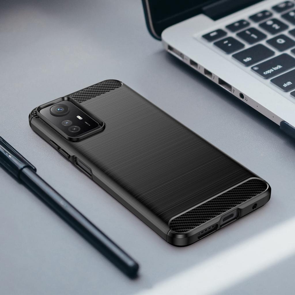 Ốp lưng Xiaomi Redmi Note 12s, Ốp silicone mềm Carbone phay xước chống sốc chống vân tay cho Redmi Note 12s