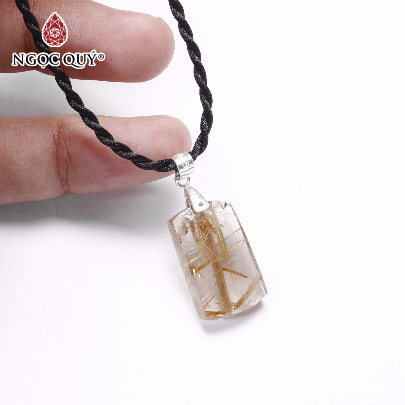 Mặt dây chuyền đá thạch anh tóc vàng mệnh thủy,kim - Ngọc Quý Gemstones