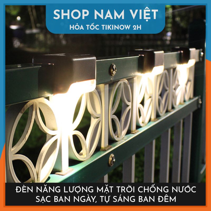 Đèn Led Năng Lượng Mặt Trời Dán Bậc Thang, Hàng Rào Trang Trí Ngoài Trời - Chính Hãng NAVIVU