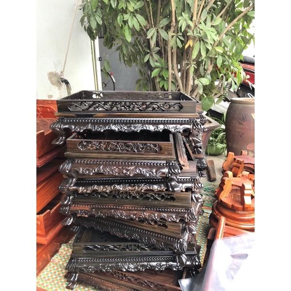 Khay Trà Chân Quỳ Gỗ Mun Hoa Sang Trọng Bàn Khách