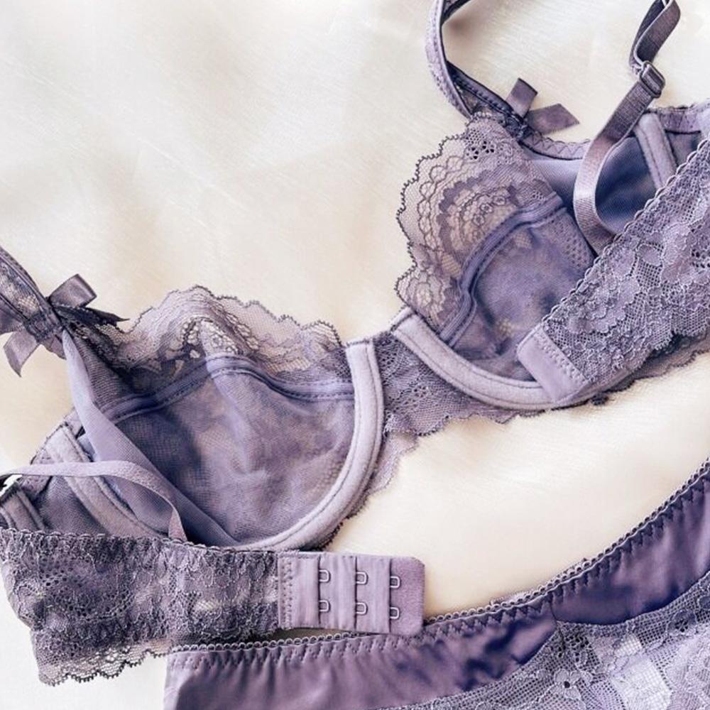 Nữ Áo Lót Bộ Không Đệm Áo Lót Ren Dây Đeo Rộng Quần Lót Bralette Quần Lót Quần Lót Nữ