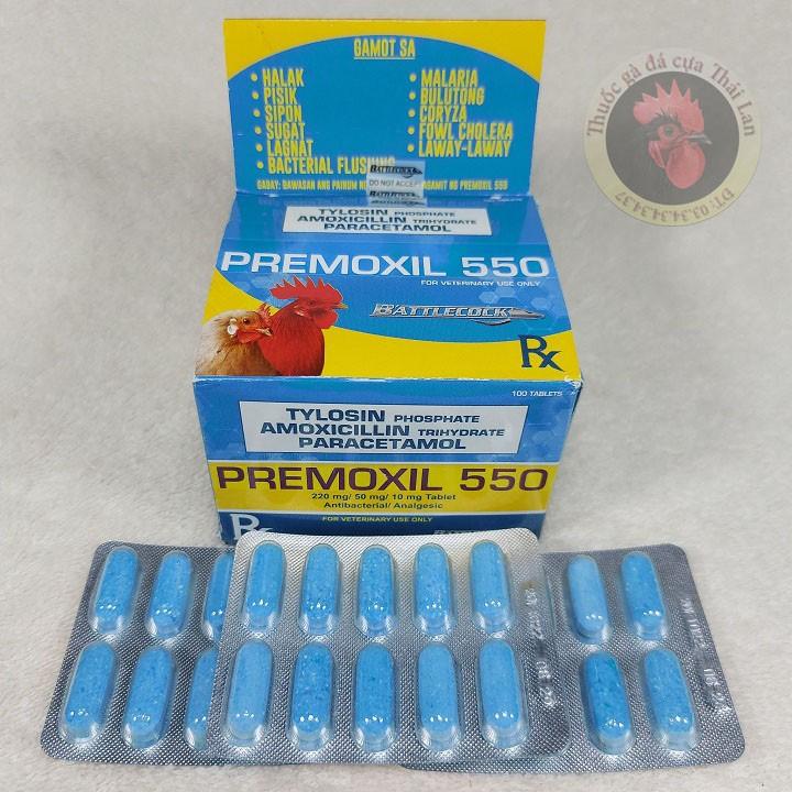 Combo 1 vĩ - Premoxil 550 - thuốc gà đá tr.ị bệnh tổng hợp