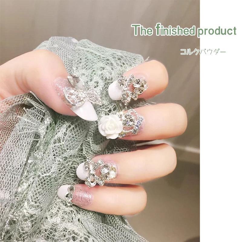 Hoa bột nail rose trắng đen 5 bông , hũ hoa hồng bột gắn móng trang trí chuyên nghiệp
