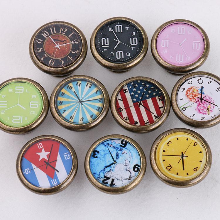 2pcs Retro Clock Cabinet Drawer Closet Handle Pull Cupboard Knob - Retro Key