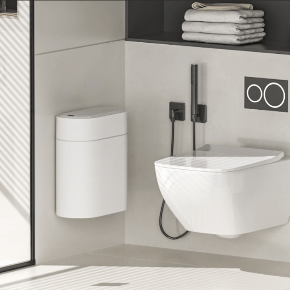 Thùng rác cảm ứng ELPHECO cánh bướm nhựa dáng oval 9L màu trắng ELPH6731 hàng chính hãng