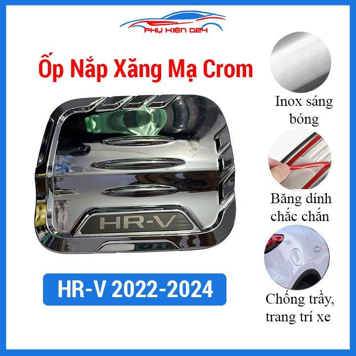 Ốp nắp xăng HRV HR-V 2022-2023-2024 mạ crom mẫu tổ ong chống trầy trang trí ô tô