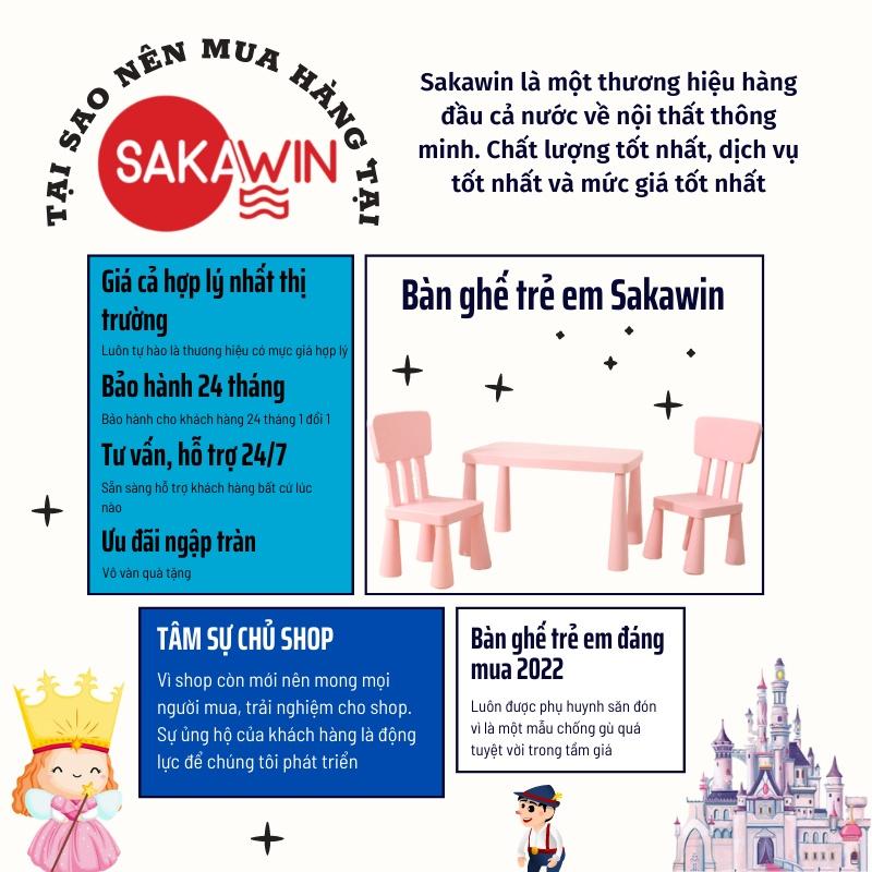 Bàn học cho bé Sakawin, Bảo hành 12 tháng Giá nhập, Bàn ghế trẻ em mẫu giáo Phù hợp từ 2 tới 10 tuổi