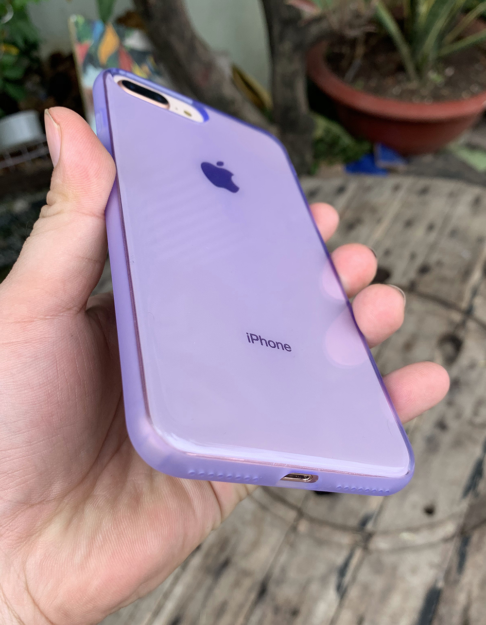 Ốp lưng dẻo cao cấp dành cho iPhone 7 Plus / iPhone 8 Plus - Màu tím mờ