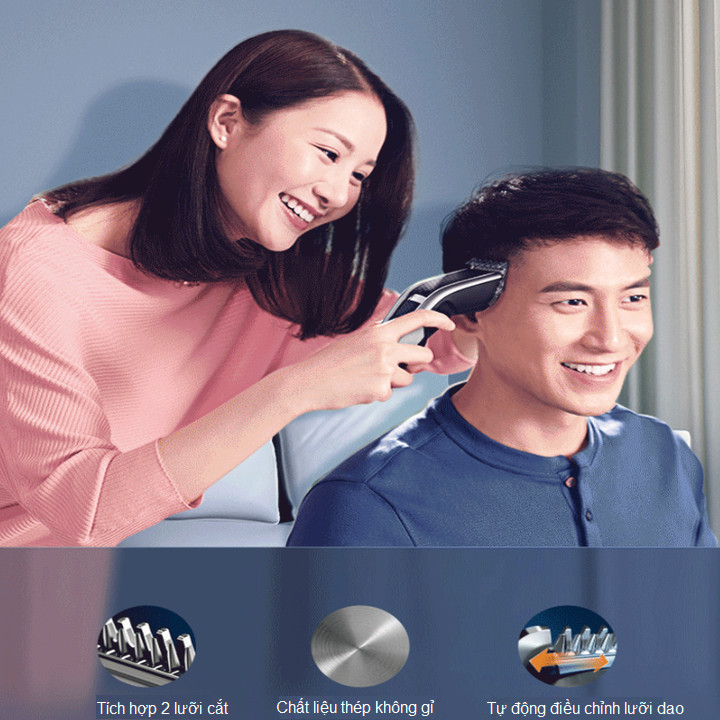 Tông đơ cắt tóc cao cấp Philips HC5690/15 tích hợp 2 lưỡi cắt, đảm bảo cắt nhanh chóng, tiết kiệm thời gian - Hàng Nhập Khẩu