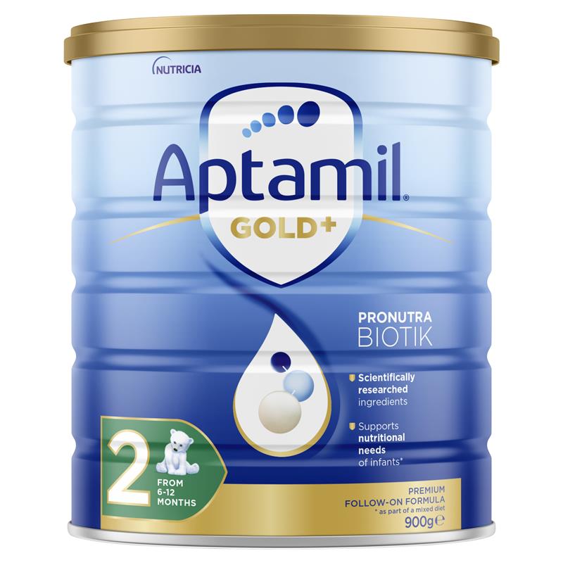 Aptamil Gold+ 2 Baby Follow-On Formula From 6-12 Months 900g Sữa Công Thức Úc Cho Bé 6 -12 Tháng - Bổ Sung Men Tiêu Hóa và 16 Loại Vitamin Thiết Yếu Cho Trẻ Phát Triển Toàn Diện