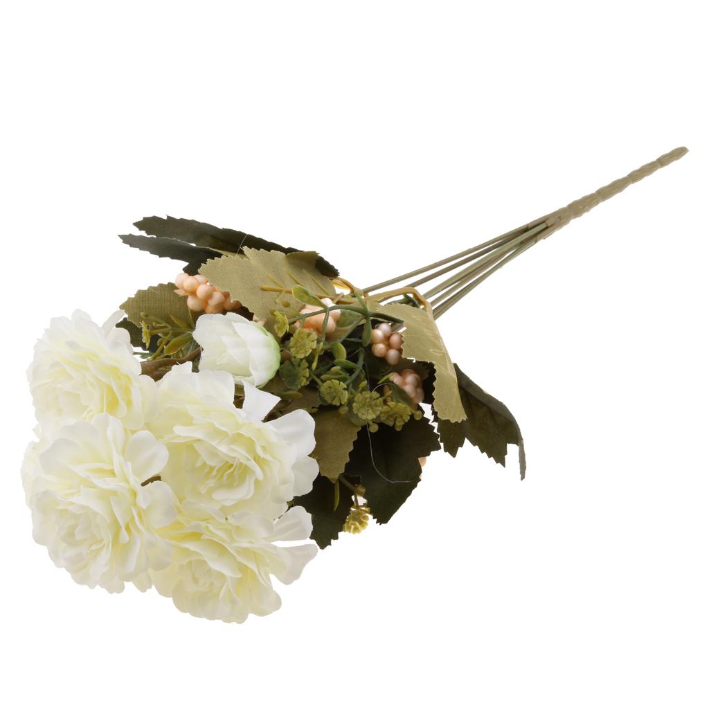 1 Bunch Artificial Peony Silk Flower Bridal Bouquet Garden Decor