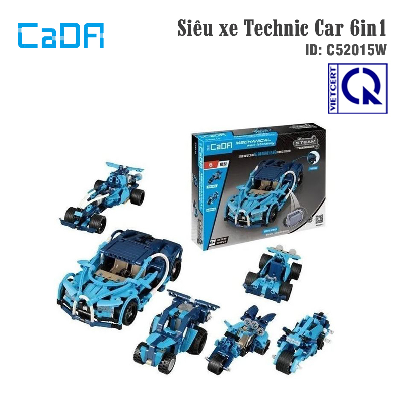 Đồ Chơi Lắp Ráp Xe Kéo Cót Chạy Đà Siêu Xe Technic Car 6in1 C52015W
