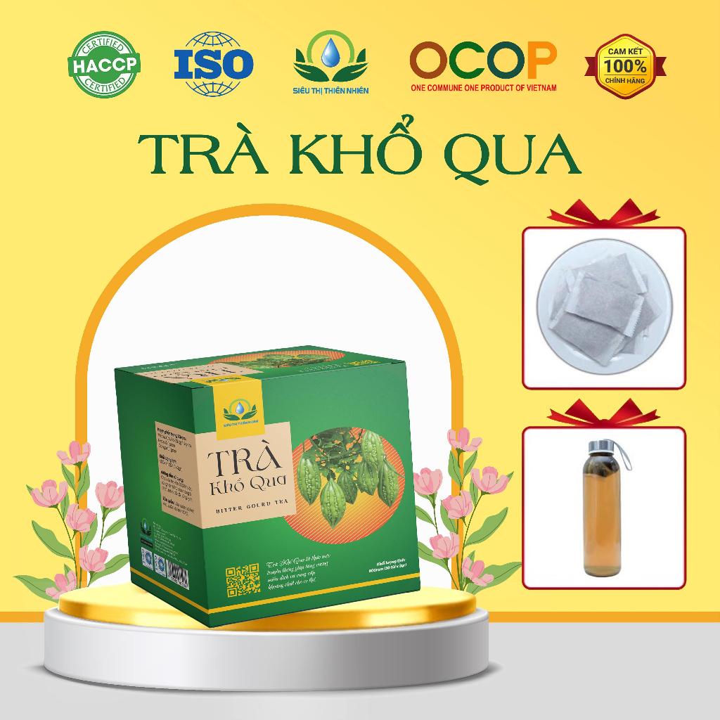 Trà Khổ Qua ( Mướp Đắng ) giúp tăng cường miễn dịch, đào thải độc tố hộp 30 Túi Lọc Siêu Thị Thiên Nhiên