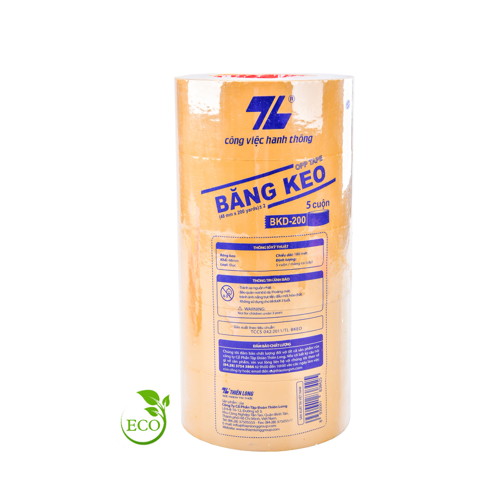 Combo 5 băng keo đục 200 yards Thiên Long BKD-200