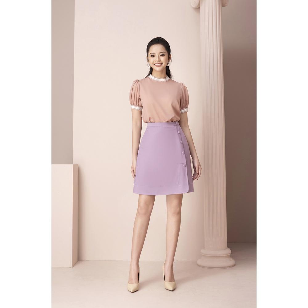 Áo Sơ Mi Thiết Kế Nữ Cao Cấp LUPERI LFSM1204 Dáng Suông, Bo Tay, Cổ Tròn, Phù Hợp Với Nhiều Loại Trang Phục