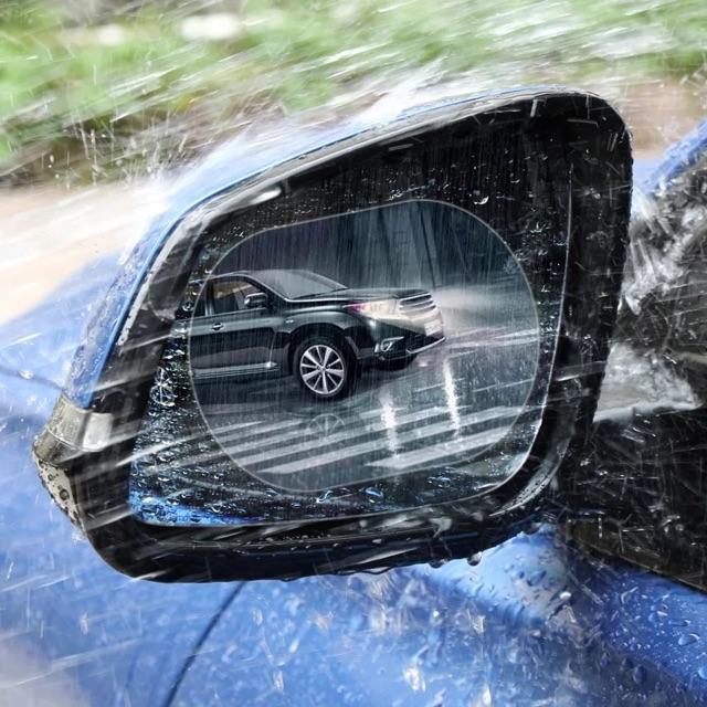 2 miếng dán chống bám nước mưa trên kính hậu xe ô tô - hình bầu dục