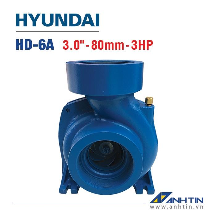 Máy bơm lưu lượng HYUNDAI HD-6A | 220 W/ 3.0 HP | 80 mm/ 3 inch | Lưu lượng tối đa 1.050 lít/phút | Cột áp 17m - Cột hút