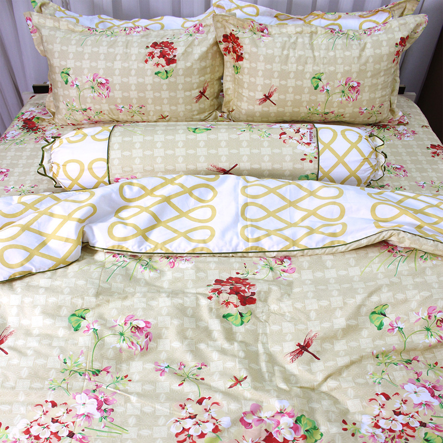 Bộ Ga Gối 100% Cotton Sợi Bông Nhập Khẩu Hàn Quốc Julia