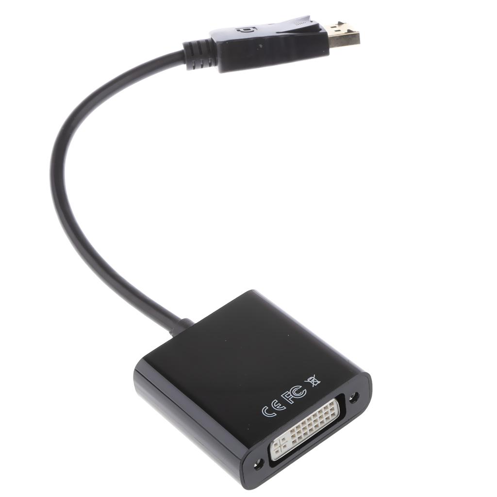 DP Display-Port Male to DVI Female Adapter Cable Converter for Monitor Black