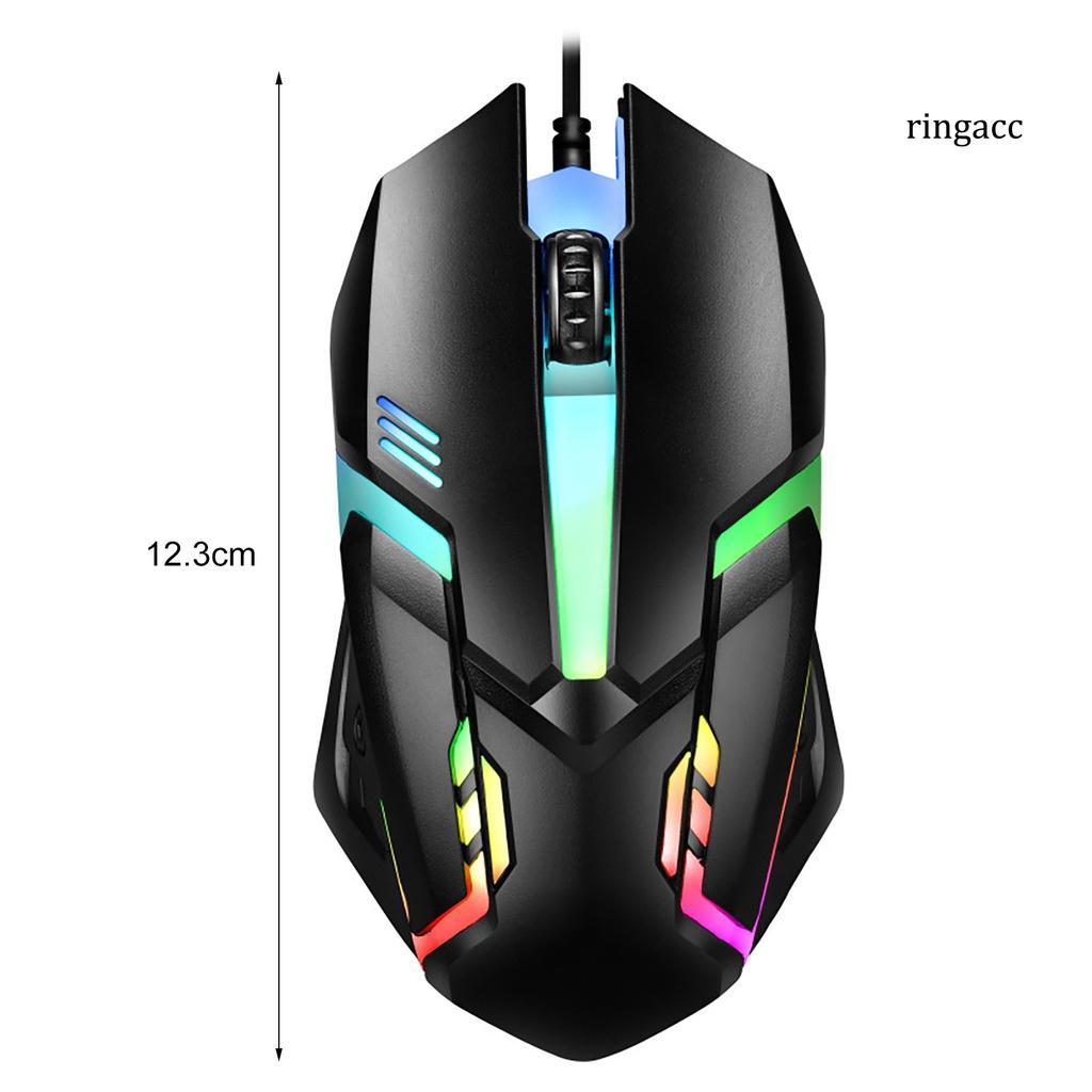 Chuột quang chơi game có dây USA đèn màu cầu vồng cho máy tính