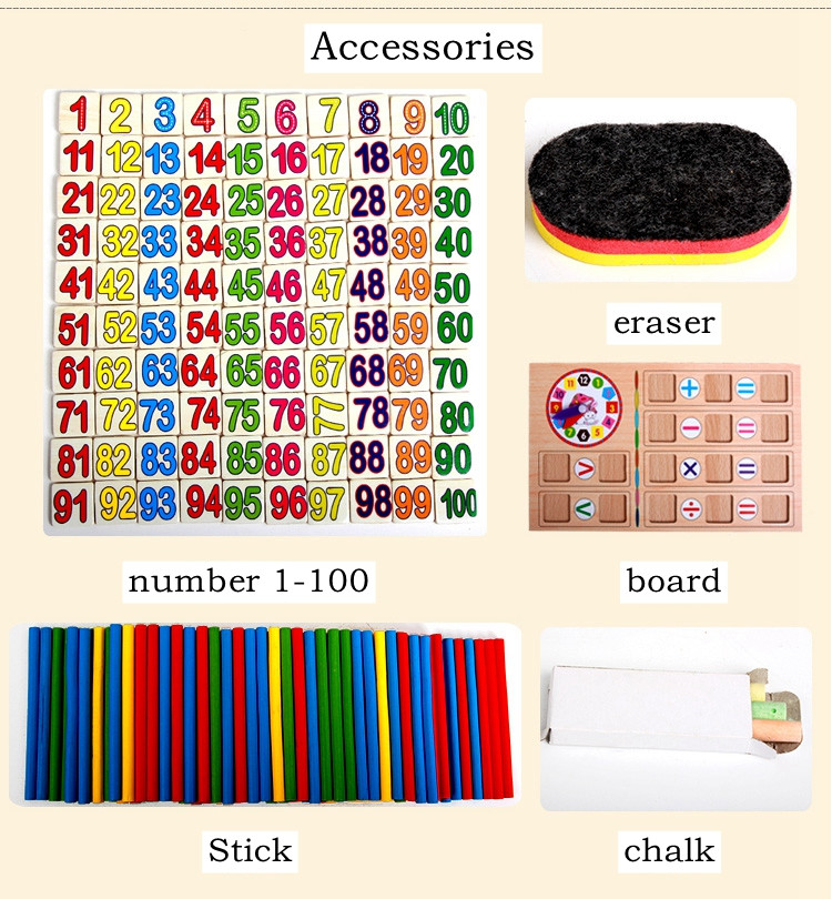 Đồ chơi trí tuệ - Hộp 100 que tính kèm bảng viết và số giúp bé học toán giỏi BK126