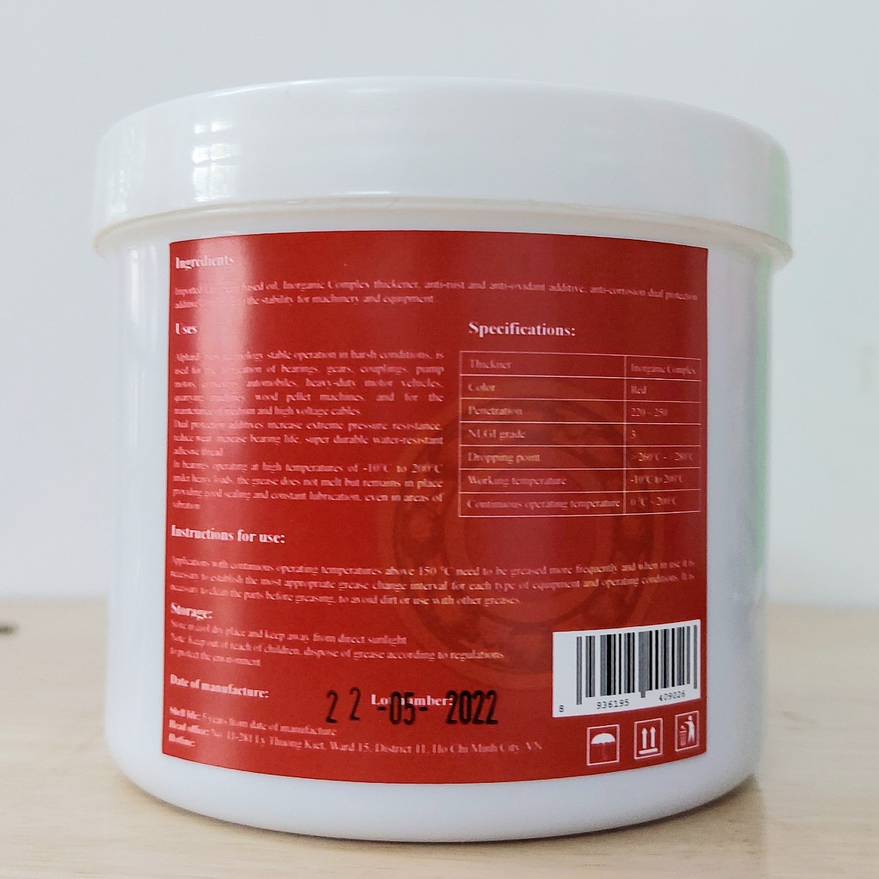 MỠ BÒ ĐỎ CHỊU NHIỆT VÀ KHÁNG NƯỚC ALPHARD GREASE RED EP3 454GR