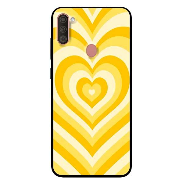 Ốp lưng dành cho Samsung Galaxy A11 - Tim Cầu Vồng Vàng