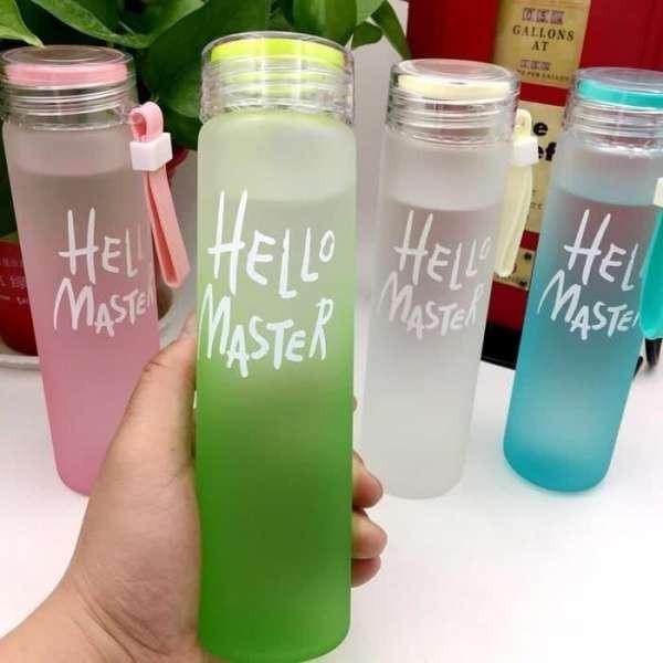 Chai đựng nước thủy tinh Hello Master 400ml&amp;480ml , bình thủy tinh đựng nước Hello Master