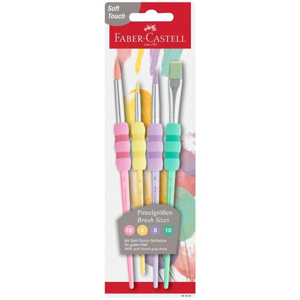 Bộ 4 Cọ Vẽ Grip Màu Pastel - Faber - Castell 481620