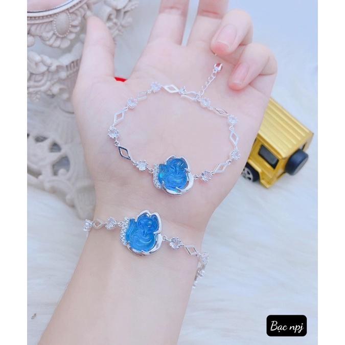 Lắc tay hồ ly phong thuỷ, Vòng tay Bạc đẹp - Bạc Npj