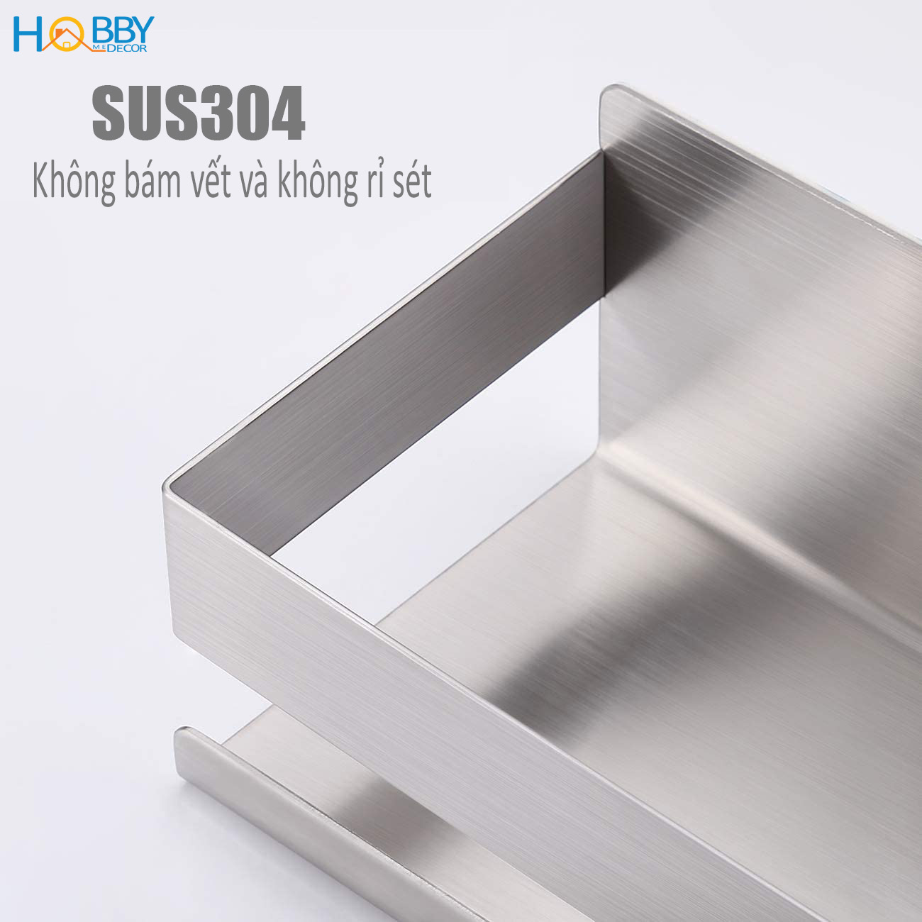 Kệ để đồ phòng tắm inox 304 dán tường Hobby home decor KCNX23 có keo