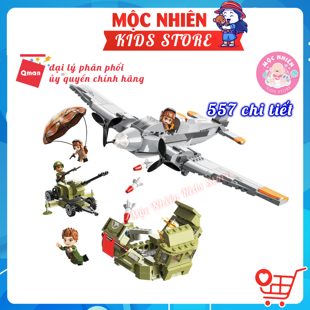 Đồ chơi lắp ráp xếp hình Máy bay chiến đấu Qman 21013 – Máy bay ném bom dành cho các bé trên 6 tuổi