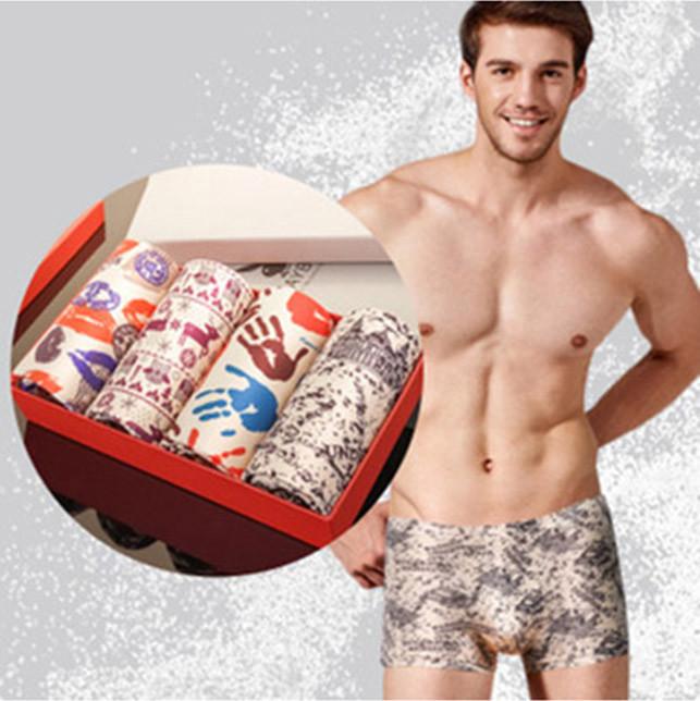 QUÀ TẶNG NGƯỜI ĐANG YÊU- QUẦN BOXER NAM COMBO 2 QUẦN FULL HỘP MÀU HƯỜNG LÃNG MẠN