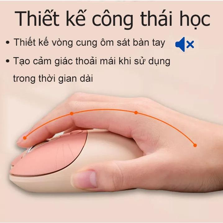 [Tặng 3 pin tiểu, Sticker] Bộ Bàn Phím Chuột Không Dây 2.4G, Sử Dụng Cho Laptop, PC, Ipad, Bảo Hành 12 Tháng - Purple Cat