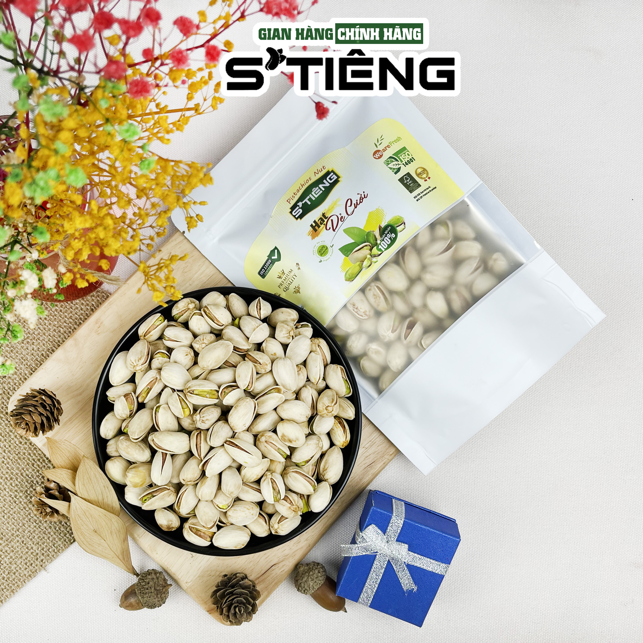 Hạt Dẻ Cười Mỹ Không Tẩy Trắng S'TIÊNG Cao Cấp